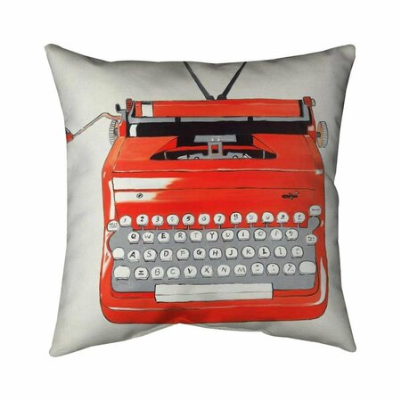 FONDO 26 x 26 in. Red Typewritter Machine-Double Sided Print Indoor Pillow FO3334807